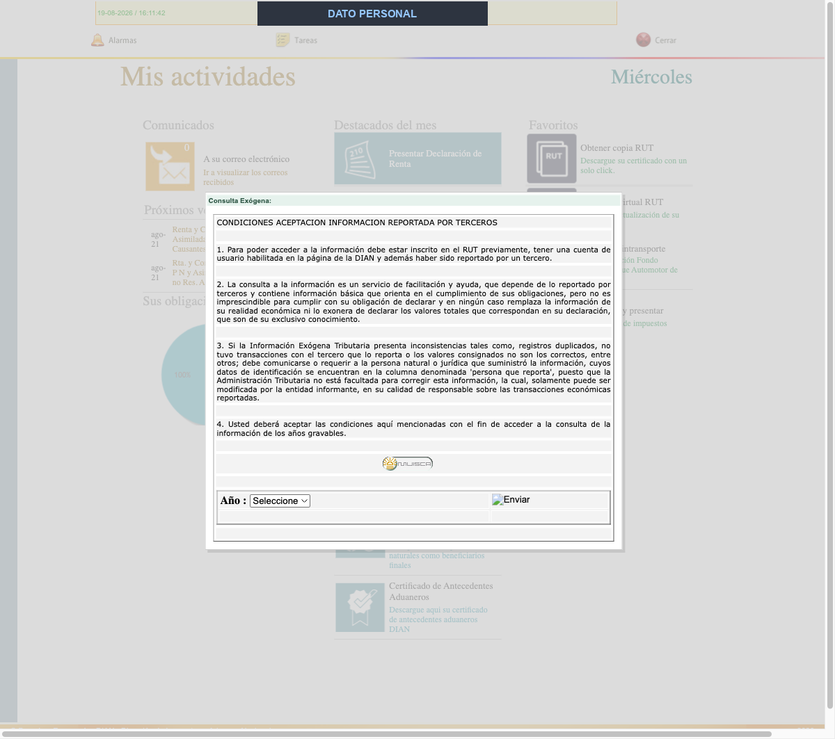 Selector de año
